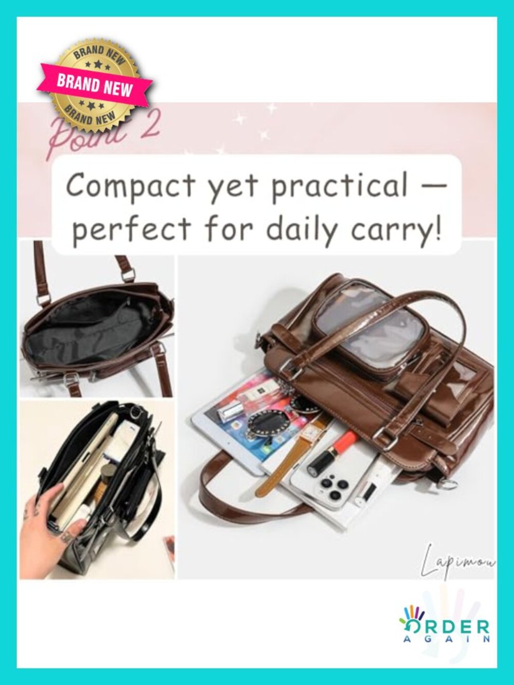 Ita Bag PU Leather Kawaii Y2K Shoulder Crossbody Handbag - Picture 3 of 6